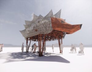 Противотанковый еж на фестивале Burning Man